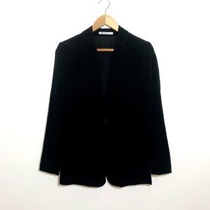 Alexander Wang Black Blazer Womens Size 4 Long Relaxed Fit One Button